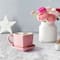 Miss Valentine Pink Ceramic Candy Heart Mug & Saucer